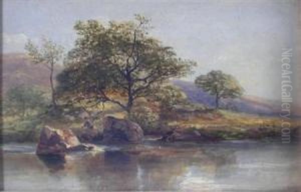 Near Capel Curig, North Wales Oil Painting by James Poole