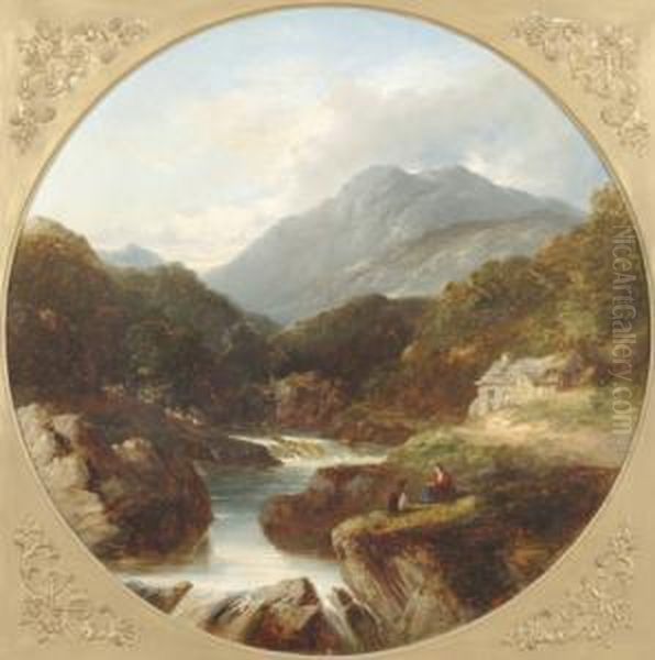 Near Capel Curig Oil Painting by James Poole