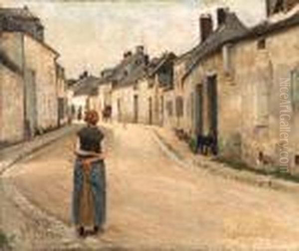 Noon, A Souvenir Of The French Village Larenant Oil Painting by Henry Rankin Poore