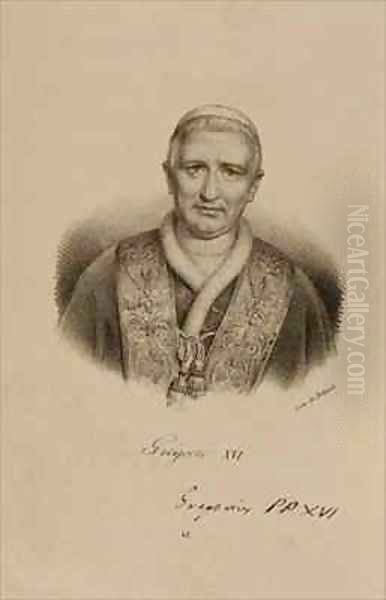 Pope Gregory XVI 1761-1846 Oil Painting by Francois Seraphin Delpech