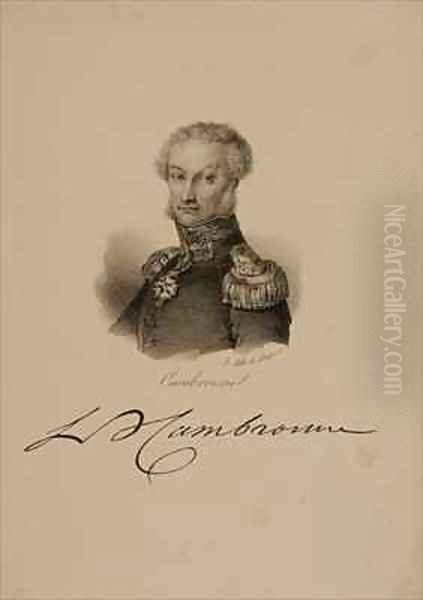 Portrait of General Etienne Cambronne 1770-1842 2 Oil Painting by Francois Seraphin Delpech