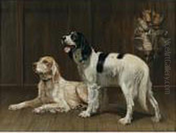 A Pair Of Setters Oil Painting by Alexander Pope