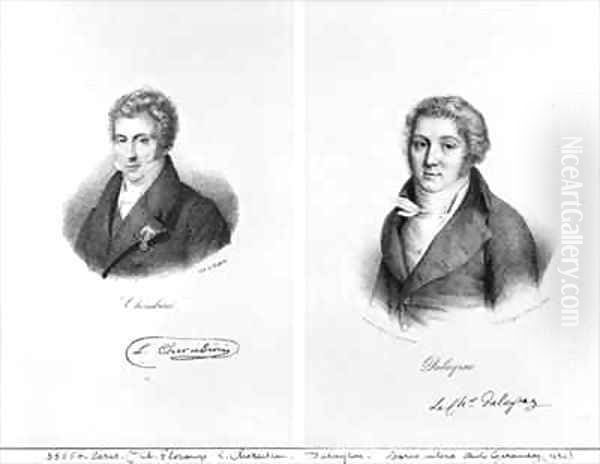 Luigi Cherubini 1760-1842 and Nicolas Marie Dalayrac 1753-1809 Oil Painting by Francois Seraphin Delpech