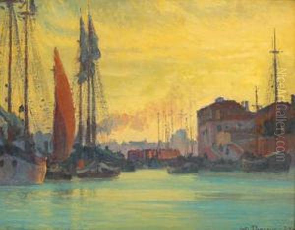 Inserare Peste Chioggia Oil Painting by Stefan Popescu