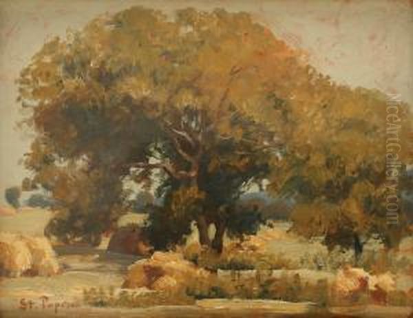 Under The Shadow Of Nut Trees Oil Painting by Stefan Popescu