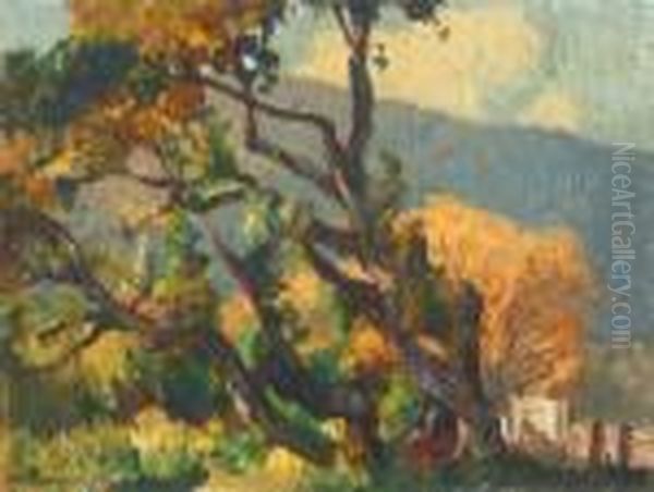 Early Autumn Oil Painting by Stefan Popescu