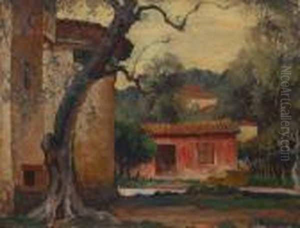 Provencal Houses Oil Painting by Stefan Popescu