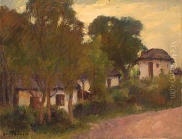 Houses Oil Painting by Stefan Popescu