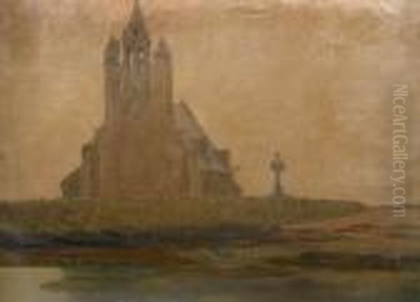 Cathedral In Bretagne Oil Painting by Stefan Popescu