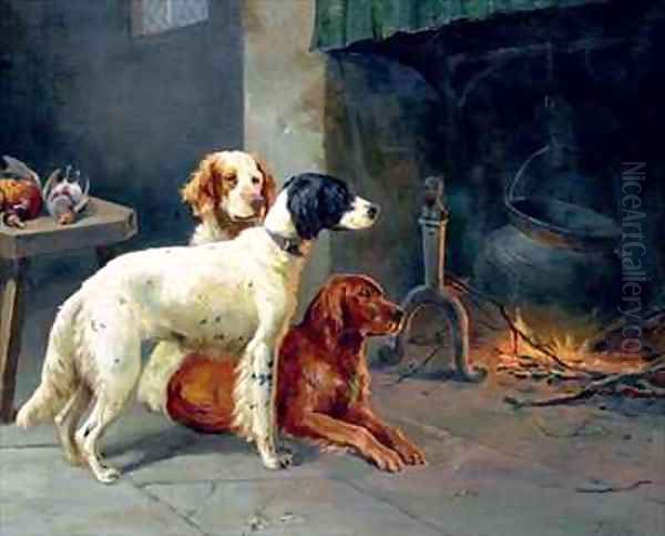 By the Fire Oil Painting by Alfred Duke