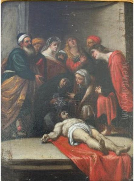 The Lamentation Oil Painting by Giov. Ant.De'Sacchis Pordenone