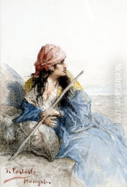 Gitane, Hongrie Oil Painting by Jean-Francois Portaels