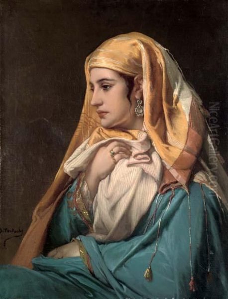 Femme Orientale Oil Painting by Jean-Francois Portaels