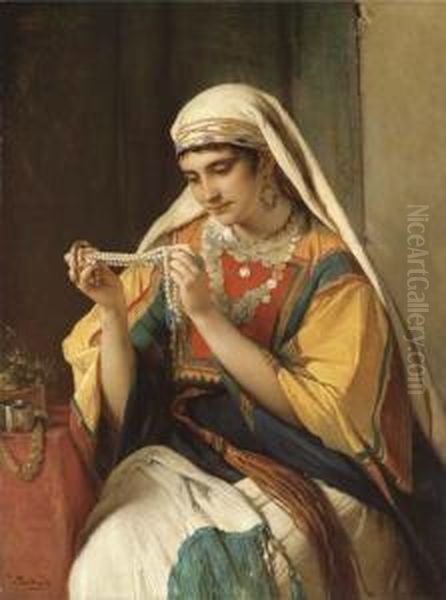 The Pearl Necklace Oil Painting by Jean-Francois Portaels