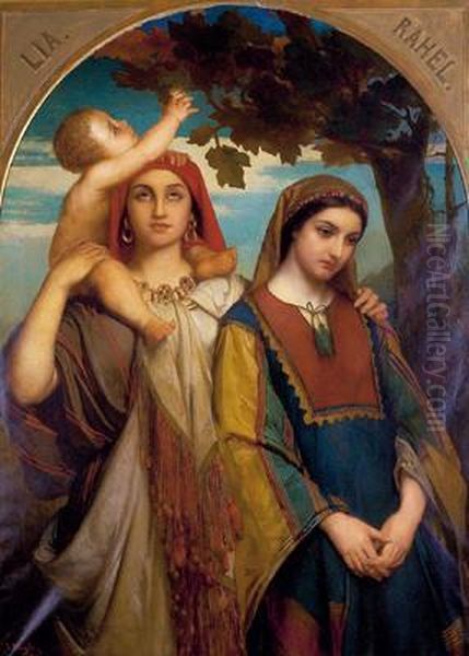 Rachele E Lia Oil Painting by Jean-Francois Portaels