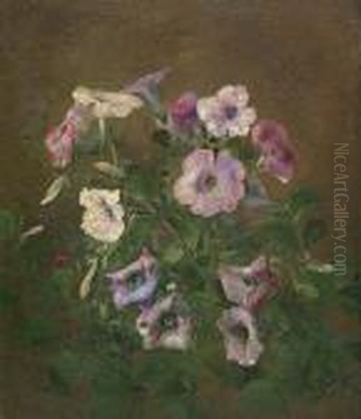 Sill Life Of Petunias Oil Painting by Charles Ethan Porter