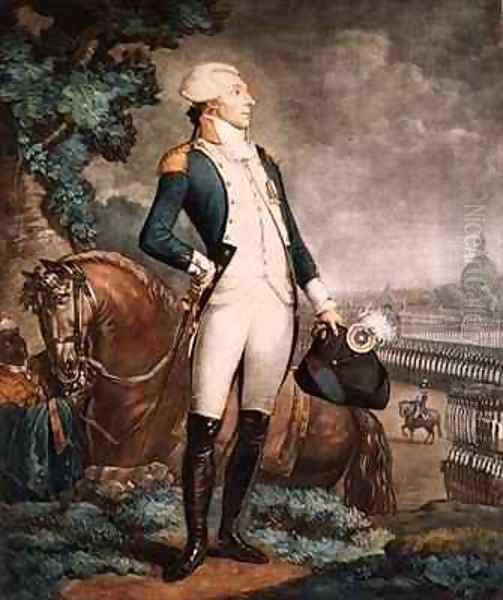 Portrait of the Marquis de La Fayette 1757-1834 commander of the National Guard Oil Painting by Philibert-Louis Debucourt