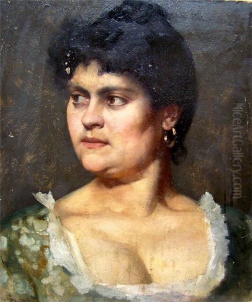 Brustportrait Einer Dame Oil Painting by Rudolf Possin