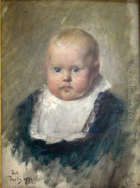 Kleinkind Im Brustportrait Oil Painting by Rudolf Possin