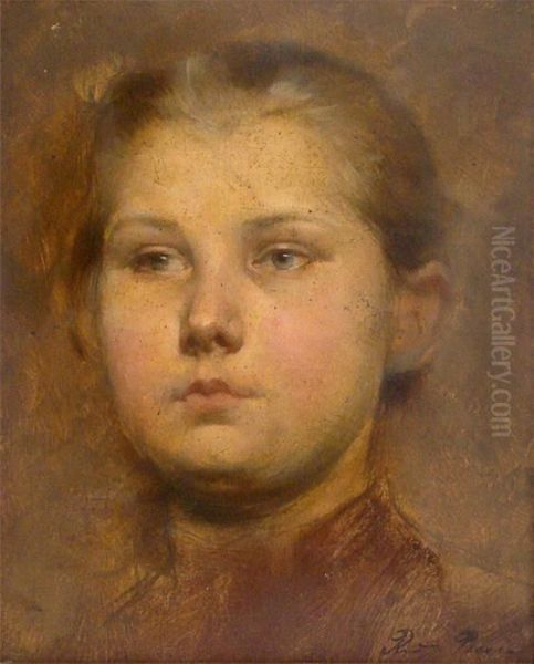 Madchenportrait Oil Painting by Rudolf Possin