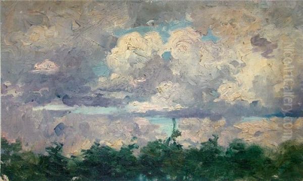 Wolkenstudie Oil Painting by Rudolf Possin