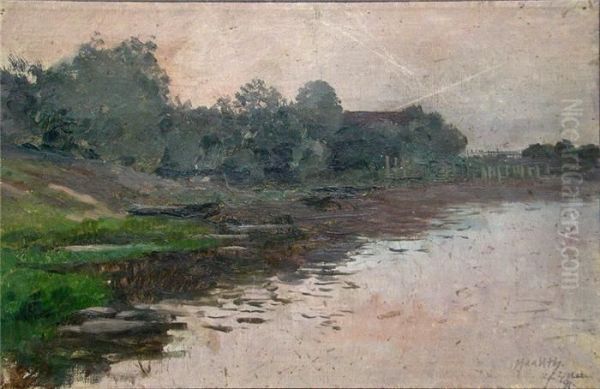 A) Flusslauf Oil Painting by Rudolf Possin