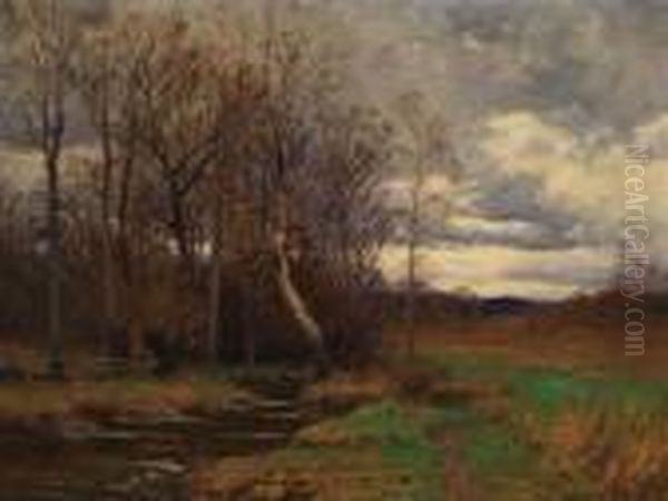 Last Days Of Autumn Oil Painting by William Merritt Post