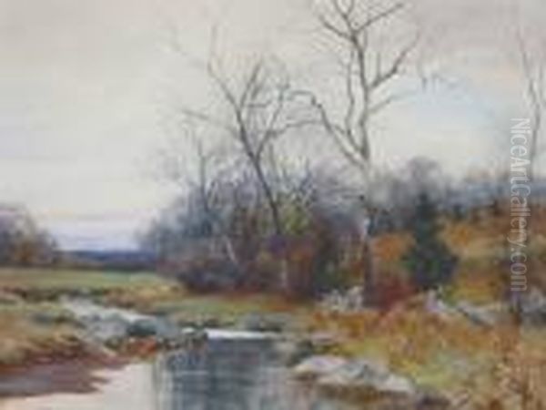 Landscape With Stream Oil Painting by William Merritt Post