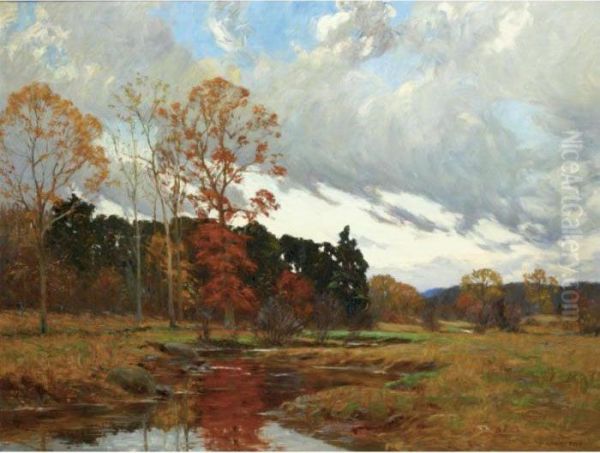 Autumn Landscape Oil Painting by William Merritt Post