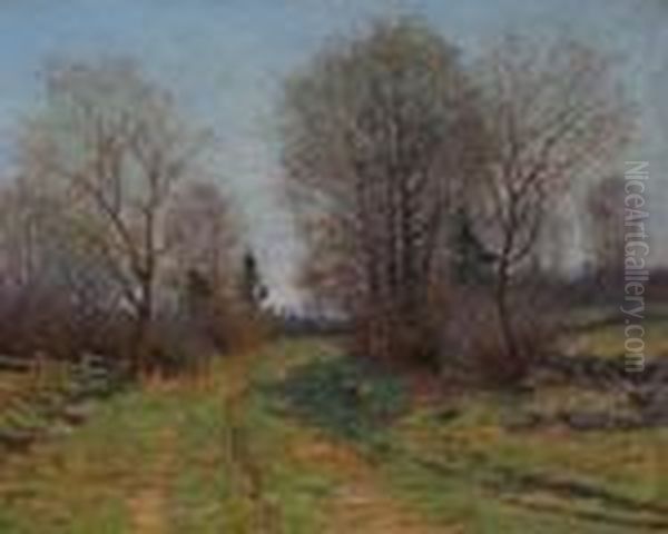 Country Road Oil Painting by William Merritt Post