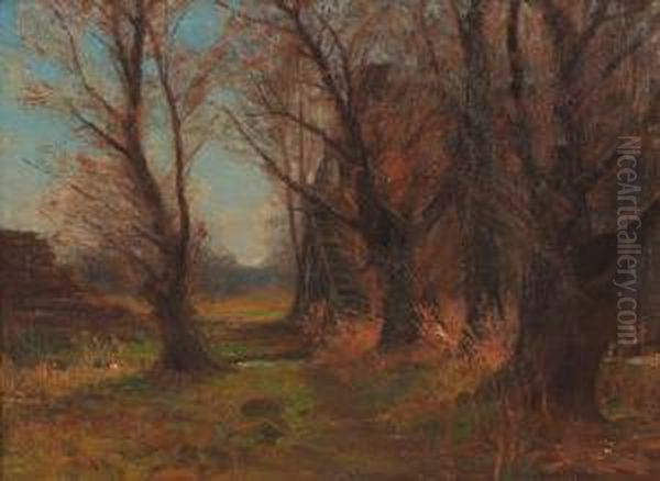 Autumn Trees Oil Painting by William Merritt Post