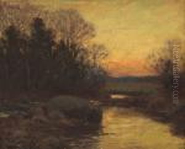 After Sunset Oil Painting by William Merritt Post