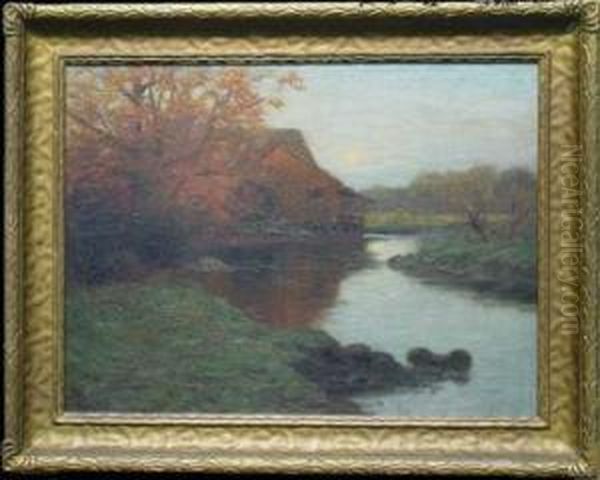 Old Mill Oil Painting by William Merritt Post