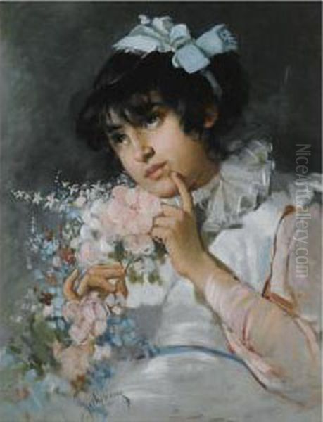 The Young Coquette Oil Painting by Salvatore Postiglione