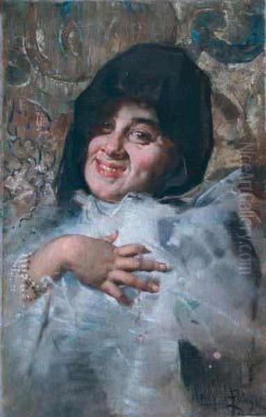 Il Sorriso Oil Painting by Salvatore Postiglione