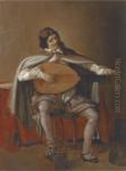 The Lute Player Oil Painting by Hendrick Gerritsz. Pot