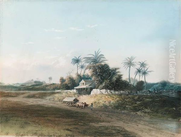 Scenes In The West Indies Oil Painting by Adolphe Theodore J. Potemont