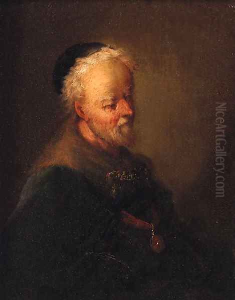 Portrait of an old man Oil Painting by Christian Wilhelm Ernst Dietrich