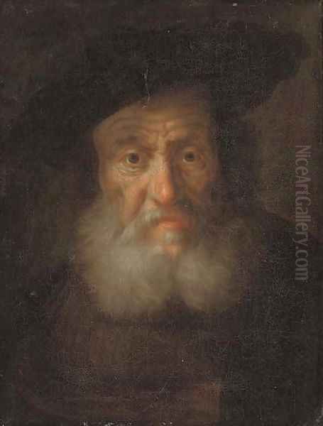 Head of a bearded man Oil Painting by Christian Wilhelm Ernst Dietrich