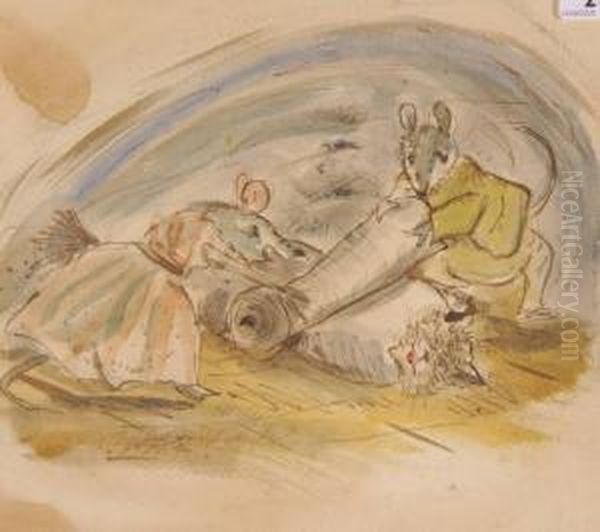 Scene From The Tale Of Samuel Whiskers Oil Painting by Helen Beatrix Potter