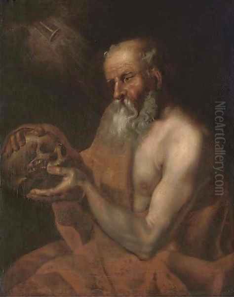 Saint Jerome Oil Painting by Christian Wilhelm Ernst Dietrich