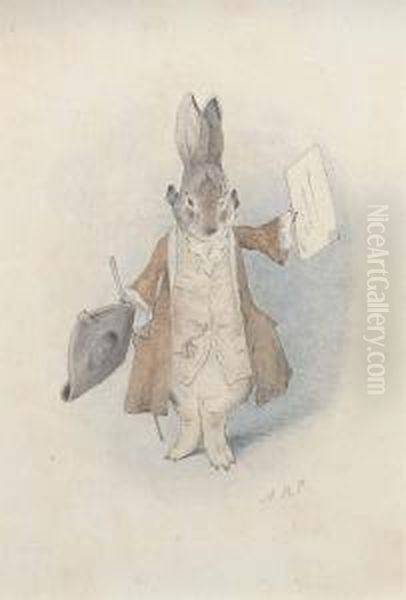 Benjamin Bunny Oil Painting by Helen Beatrix Potter