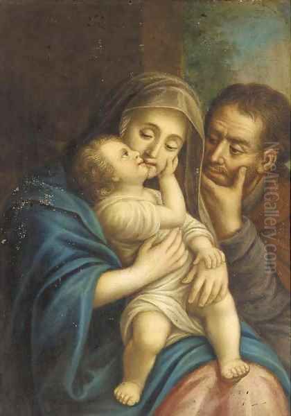 The Holy Family Oil Painting by Christian Wilhelm Ernst Dietrich