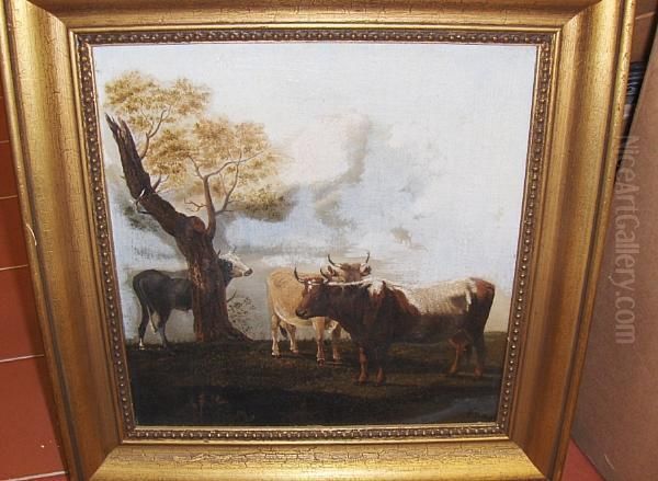 Cattle By A Tree Oil Painting by Paulus Potter