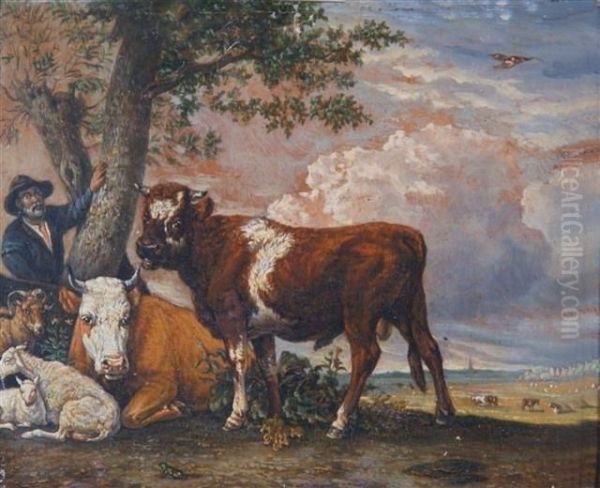 The Young Bull Oil Painting by Paulus Potter