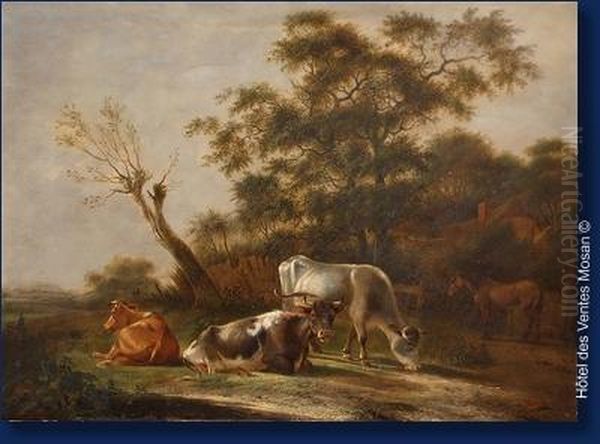 Vaches Au Pre Oil Painting by Paulus Potter