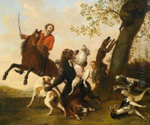 Bear Hunt. Oil Painting by Paulus Potter