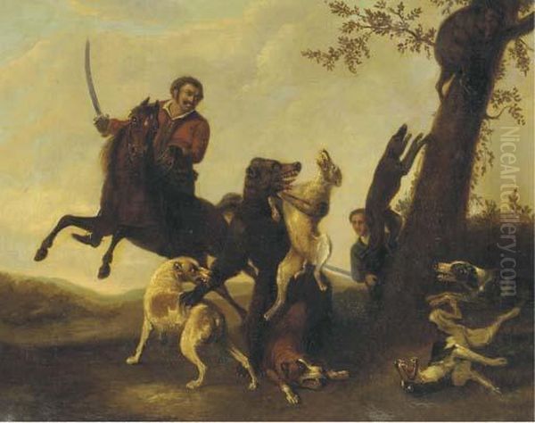 The Bear Hunt Oil Painting by Paulus Potter