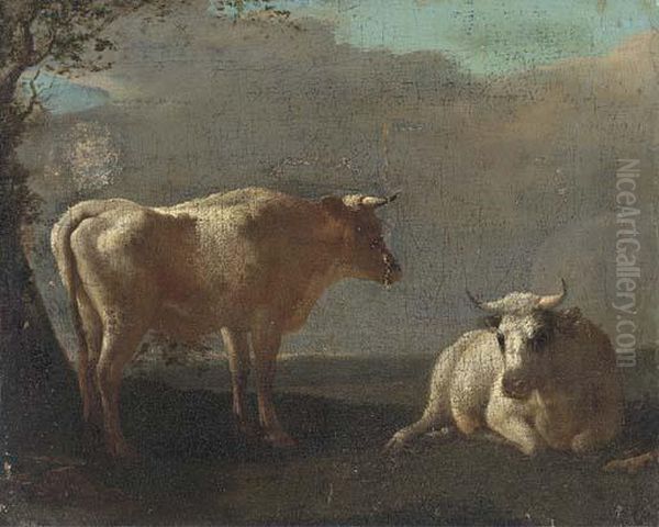 Cattle Resting In A Landscape Oil Painting by Paulus Potter