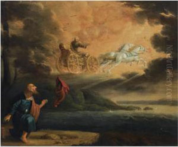 Elijah Taken Up Into Heaven In The Chariot Of Fire Oil Painting by Pieter Symonsz Potter